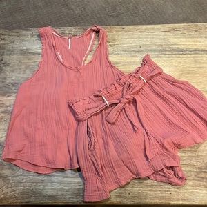 Free People two-piece shorts & tank top set
